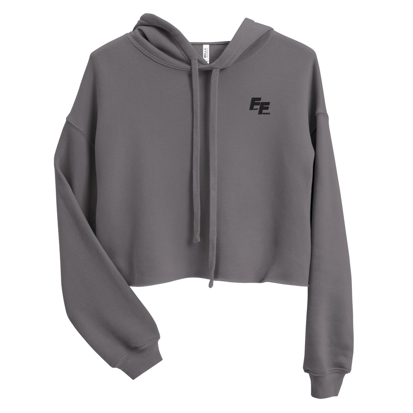 Ladies Crop Hoodie Grey